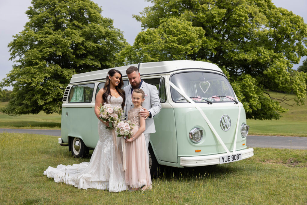 wedding car is a camper van! And captured by a team that offers Wedding photographer and videographer in Hull